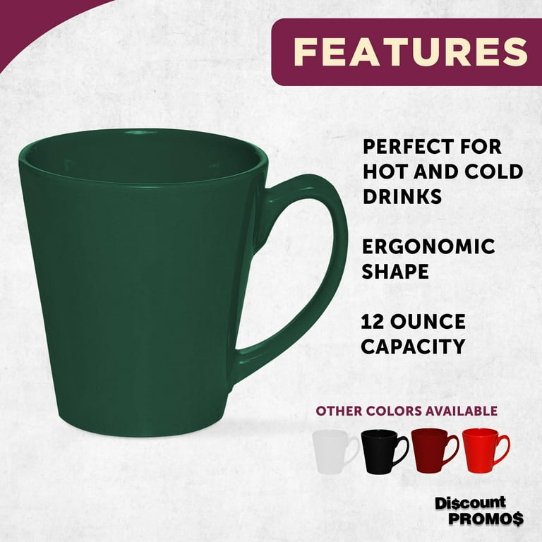 Glossy Ceramic Latte Coffee Mug 12 oz. Set of 10, Bulk Pack - Perfect for  Tea, Espresso, Cappuccino, Hot Cocoa - Green