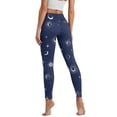 thumbnail image 2 of Renewold Sun Moon Star Navy Blue Pocket Yoga Pants for Women Active Yoga Leggings Butt Lifting Elastic Essential Leggings Lightweight Sportswear Running Tights Ankle Pants, 3XL, 2 of 8