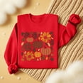 thumbnail image 5 of Plus Size Tops for Women Halloween Pumpkin Printed Thanksgiving Day Long Sleeved Loose Casual Sweatshirt Womens Sweatshirts Red XXL, 5 of 6