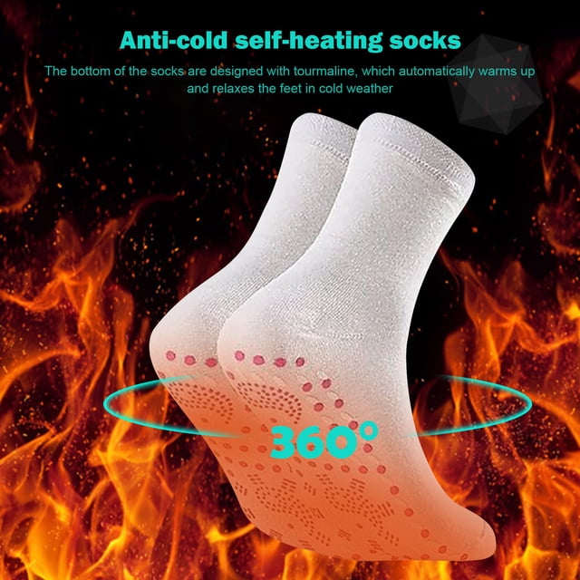 Calcetines térmicos cálidos de invierno Tmvgtek turmalina suave y cálido anticongelante blanco