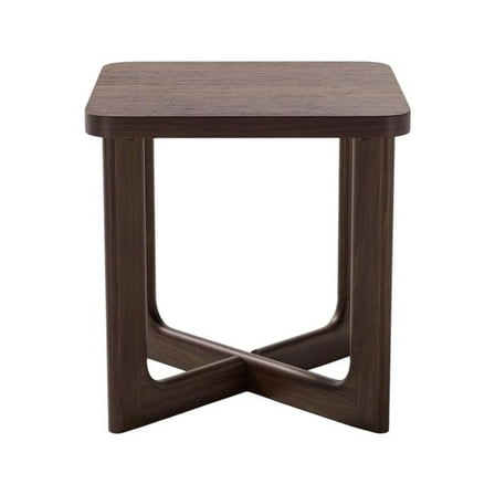 HomeRoots 564937 24 in. Brown Solid Wood Square Cross Legs End Table