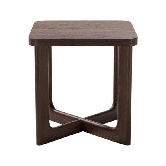 HomeRoots 564937 24 in. Brown Solid Wood Square Cross Legs End Table