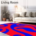 thumbnail image 2 of ODIKA 8'x10' Machine Washable Non-Slip Area Rug, Eclectic Retro Inspired Contemporary Stylish Statement High Traffic Rug with Pad, Red, 581162, 2 of 8