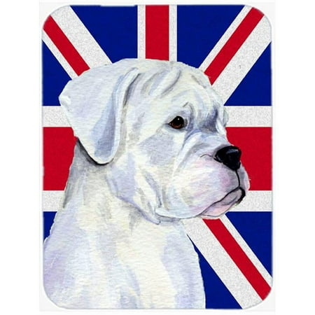 

Boxer With English Union Jack British Flag Glass Cutting Board - Large