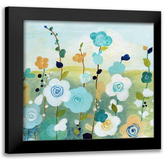 Tava Studios 12x12 Black Modern Framed Museum Art Print Titled - Matisse Flower Field II