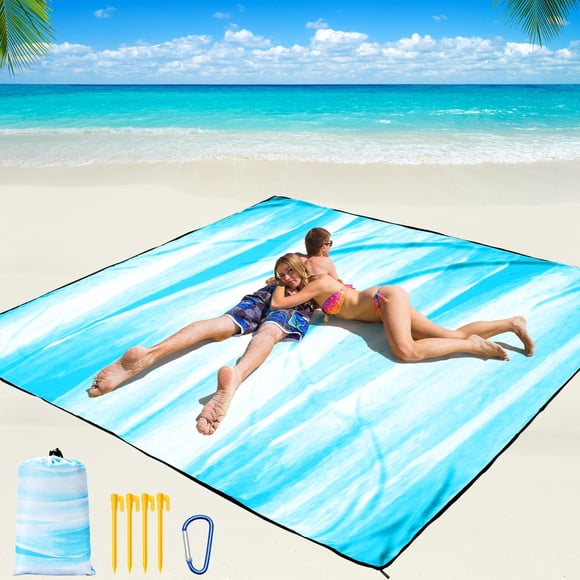 Manta de playa WIWIGO, 200 x 211 cm, impermeable y resistente a la arena
