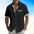 thumbnail image 2 of Short Sleeve Shirts For Men Button Down Casual Summer Western Shirts Beach Solid Tshirts Collared Neck Tops Mens Zip Shirt Short Sleeve T Shirts with Pockets for Men Designer Shirts Men Metallic Shirt, 2 of 5