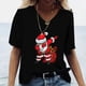 thumbnail image 4 of Camisetas con estampado 3d de Navidad para mujer, camiseta de marca de manga corta para mujer, camiseta de gran tamaño, ropa divertida de Navidad 2022, 4 of 4