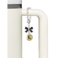 thumbnail image 3 of Delight Jewelry Goldtone Capital Letter - K - Pebble Disc - Silvertone Bow Charm Accessory for Tumblers and Thermal Cups, 3 of 4