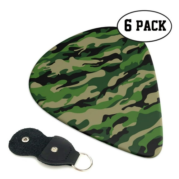 6 Pack Guitar Picks Plectrums Green Camouflage Guitar Pick Guitar Picks for Women Men Beginner Guitar Palyers