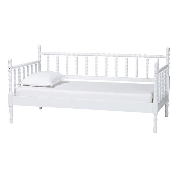 Baxton Studio Laurent Daybed Spindle Platform Bed Frame White