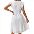 thumbnail image 4 of Vestido de Fiesta para Mujer, con Encaje Bordado y Ojales, Cintura Fruncida, Mangas Acampanadas, Corte A, , Midi, para (2025) L, 4 of 9