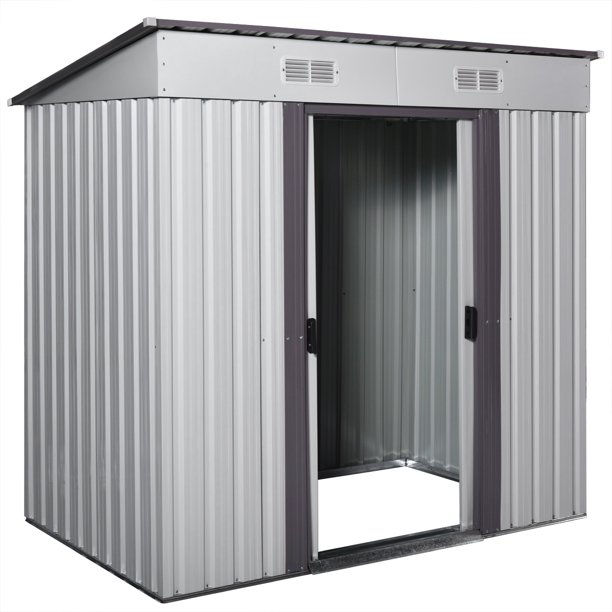 jaxpety 6' x 4' outdoor storage shed steel garden utility
