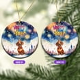thumbnail image 2 of Happy New Year with Dachshund Fireworks Holiday Xmas Winter 2025 Ceramic Round Ornament Wiener Dog Lover Gifts Idea Home Tree Decor - 00025, 2 of 5