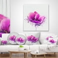 thumbnail image 4 of Designart Purple Watercolor Poppy Flower - Floral Throw Pillow - 16x16, 4 of 5