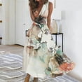 thumbnail image 2 of RKSTN Robes d'Invitée de Mariage pour Femmes Mode Décontractée Amples Grande Taille Évasées Robes d'Été Décontractées Bohèmes à Imprimé Floral Sans Manches à Col en V Poitrine Enveloppée Robes de Cocktail, 2 of 5