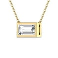 thumbnail image 2 of SZUL Women's Lab Grown 1/4 Carat Baguette Bezel Set Diamond Solitaire Pendant in 14K Yellow Gold, 2 of 7
