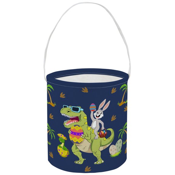 MYFLOCY Bunny Easter Basket for Kid Large Dinosaur Rabbit Spring Egg Hunts Party Storage Bucket Decor