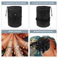 thumbnail image 3 of PhooArto Drawstring Cosmetic Bag, Barrel Shaped Portable Travel Makeup Bags, Vintage Map Octopus Large Capacity Waterproof Multifunctional Bucket Toiletry Bag, 3 of 6