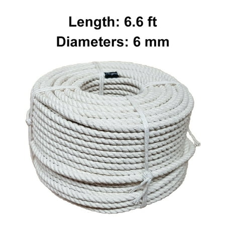 

0.23inch Diameter 39/79/118/157/196inch Length Natural Beige Cotton Twist Cord Rope Craft Macrame String