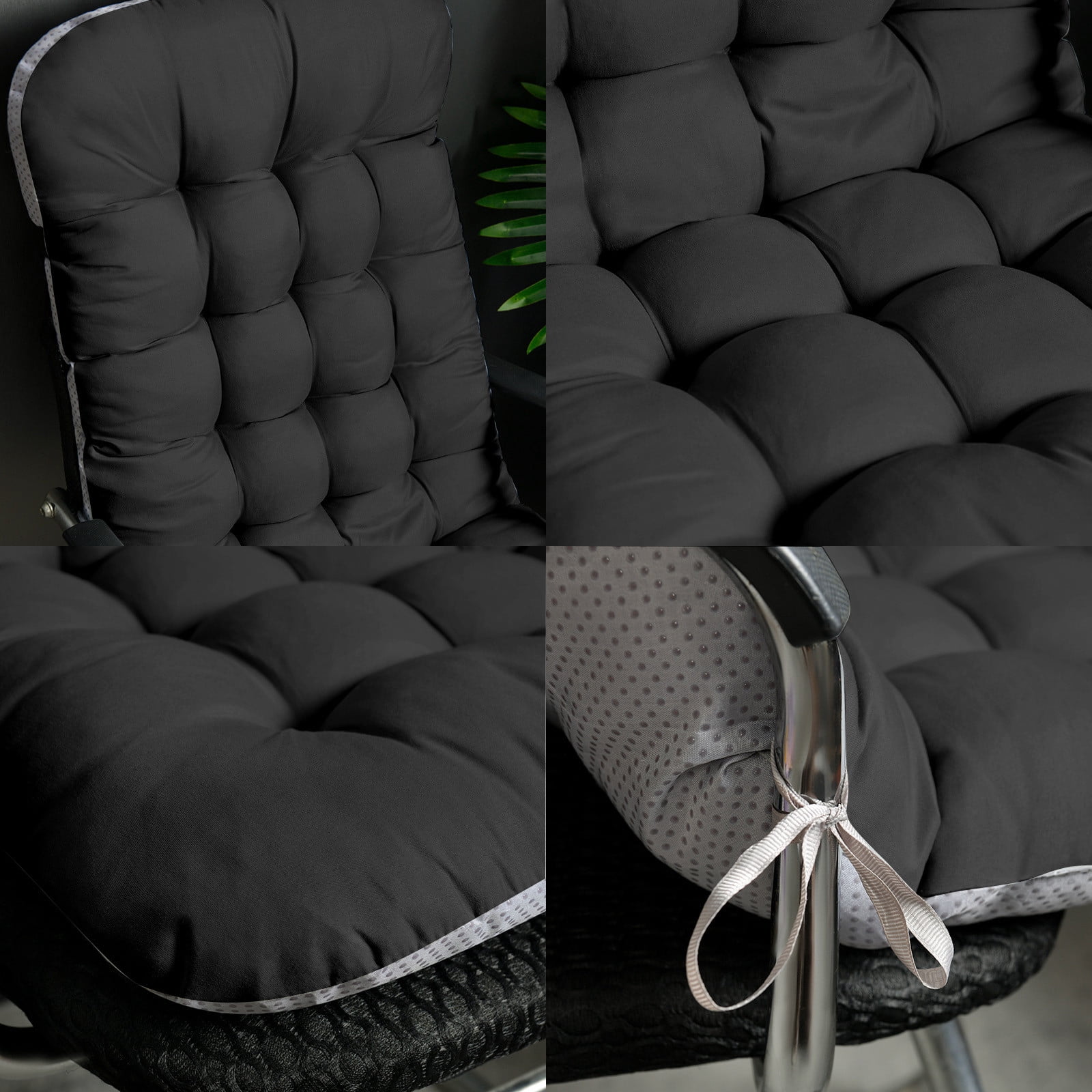DeskAKBK Office Chair Cushion with Thickened Foam Support for Garden Outdoor Patio Sun Lounger, Ergonomic Seat Cushion for Office Chair, Car, Recliner, Rocking Chair - 37x17 Inches, Black