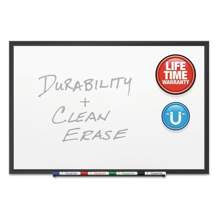 Quartet Classic Porcelain Magnetic Whiteboard, 72 x 48, Black Aluminum Frame