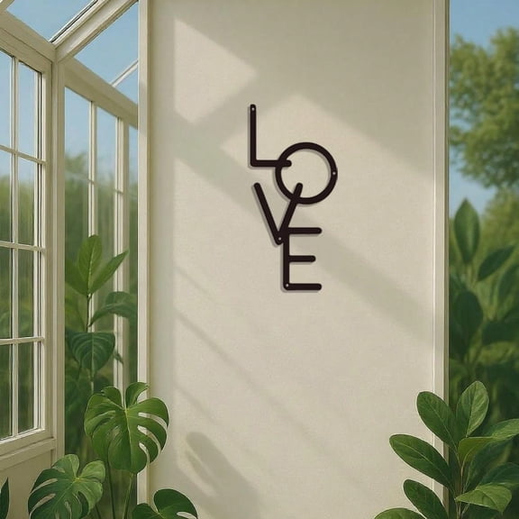 Gothic 'Love' Metal Wall Sign - Vintage Black Hanging Decor for Home & Office - Gothic Letter Art for Porch, Outdoor, Bedroom, Bathroom, Kitchen, Living Room - Halloween & House Aesthetic Decor