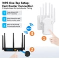 thumbnail image 2 of QIYFDDF WiFi Extender Signal Booster for Home,1200Mbps Dual Band (5GHz/2.4GHz) Long Range Wireless WiFi Repeater w/Ethernet Port Extender Signal Amplifier 860Sq.ft Coverage, 2 of 10