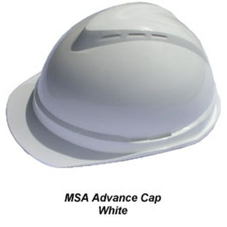 MSA Advance Vented Hard hats with Ratchet Suspensions, white