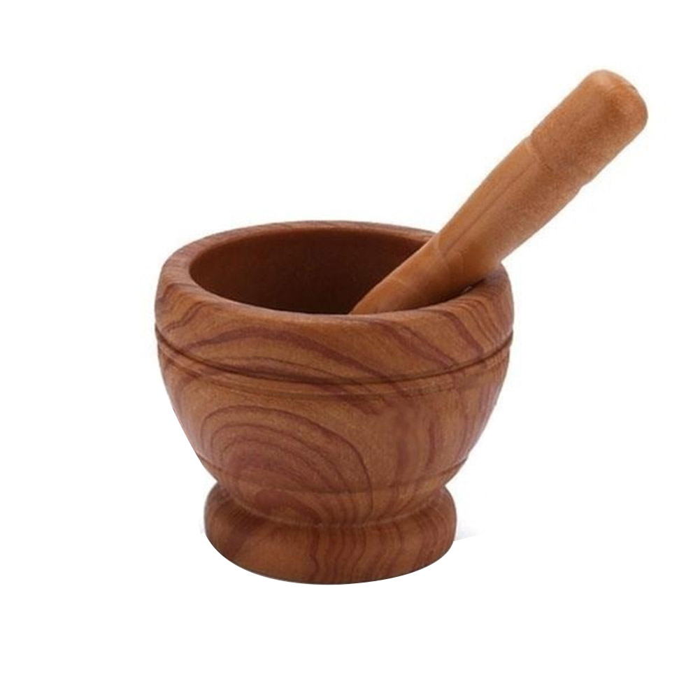 Pestle and Mortar,Natural Wooden Granite, 6.7 Inch Plastic Cup & Crusher Set,Hand Grinder for Herbs, Spices, Pesto, & Guacamole,By Stuffygreenus - image 2 of 8