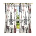 thumbnail image 6 of Yayeee Window Curtains Set of 2 for Living Room Light Filtering 63"x52", Beige Christmas Forest, 6 of 7