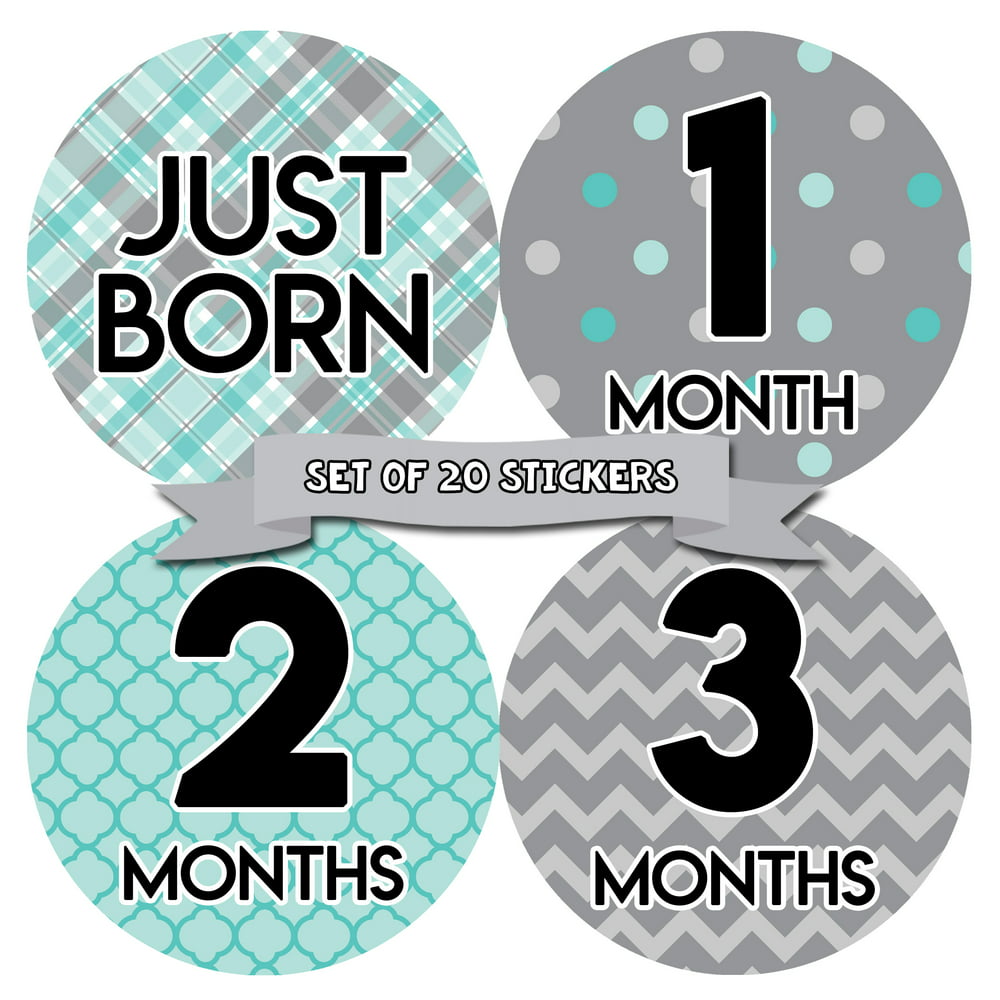 Printable Baby Boy Month Stickers