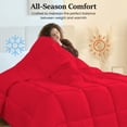 thumbnail image 7 of 100% Cotton All-Season Comforter - Box Stitched Comforter - Bedding with Corner Tabs Machine Washable Lightweight Color Red Solid Pattern Size Twin (66"x90"), 7 of 7