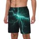 thumbnail image 1 of Balery Green Lightning Flash Bañador para hombre, shorts de playa de secado rápido con entrepierna y forro de compresión-XX-Large, 1 of 6