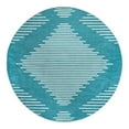 thumbnail image 3 of Unique Loom Kai Collection Area Rug - Warrior (9' 10" Round Turquoise/Ivory), 3 of 7