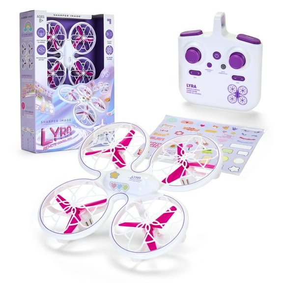 Sharper Image® Lyra RC Caged Drone, 2.4GHz wireless remote, Auto Orientation, USB Cable