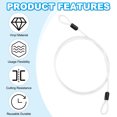 thumbnail image 4 of Uxcell Dia Vinyl Coated Stainless Steel Cable with Loop, Flexible Wire Rope Security Chain Lanyard for Outdoor Lighting 3/16" 4ft White, 4 of 7