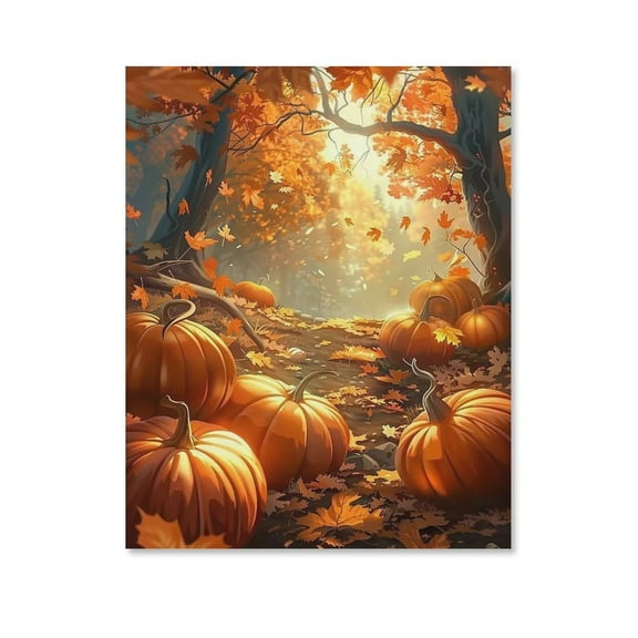 Strange Pumpkin,Thanksgiving Day Art Poster Canvas- Perfect for Wall Artrations, Dining Room Decor, Bedroom Art, Wall Decor Living Room, Wall Art, Frameless 12x16inch