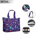 thumbnail image 3 of Large Capacity Travel Tote Bag with Spacecraft Starry Night Print Lightweight Weekender Bag with Adjustable Shoulder Strap for Fitness Business, 3 of 5