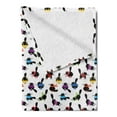 thumbnail image 2 of Cats Soft Flannel Fleece Blanket, Silhouettes of Chunky Animals Design with Winter Clothes Whiskers on a Plain Backdrop, Cozy Plush for Indoor and Outdoor Use, 70" x 90", Multicolor, by Ambesonne, 2 of 5