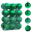 thumbnail image 2 of Fllostpr 24PC Electroplated Christmas Ball Ornaments, Shatterproof Hanging Decor Set for Xmas Tree Wreath Garland Party Indoor, Green 1.2", 2 of 7