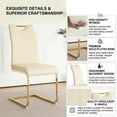 thumbnail image 6 of Sumdeal Modern Cream Pu Leather Dining Chair Set with Golden C-shaped Metal Legs,Set of 2, 6 of 6