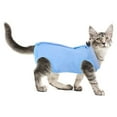thumbnail image 1 of Traje de rehabilitación para gatos adecuado para traumatismos abdominales y espasmos posoperatorios, adecuado para gatos, perros y traje corporal quirúrgico respirable., 1 of 6