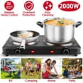 thumbnail image 3 of JelyHT 2000W Portable Infrared Dual Burner with 7.5" & 6.3" Glass Cooktops Separate Stepless Temp Control Kitchen Plate Stove for Home RV Camping, 3 of 8