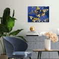 thumbnail image 4 of YILUYINQING Butterflies Blue Gold Art Modern Canvas Prints Wall Decor, Ready To Hang Home Room Art Decor 20x16in, 4 of 6