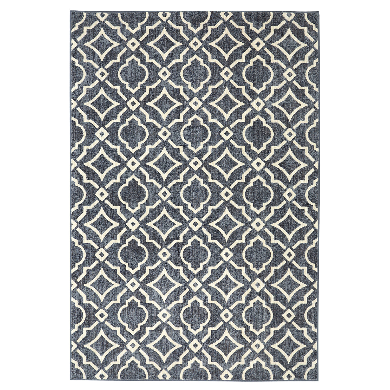 Mohawk Home Studio Carved Tiles Denim Woven Area Rug, 8'x10', Grey
