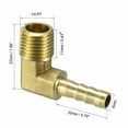 thumbnail image 4 of Brass Barb Hose Fitting 90 Degree Elbow 6mm Barbed x 1/4 PT Male Pipe 10PCS, 4 of 6