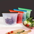 thumbnail image 1 of QJUHUNG [Sacs en Silicone Réutilisables] 4 Pcs Sac de Rangement Alimentaire en Silicone Réutilisable / Sac de Congélation Étanche et Réutilisable Voyage/ Sac de Rangement pour la Maison Sacs-Cadeaux de Cuisine Sacs pour Scelleuse sous Vide-1 Réutilisable, 1 of 7