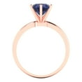 thumbnail image 4 of 1.5 ctw Solitaire Anniversary Ring for Women | Round Cut Simulated Blue Sapphire | Hyperallergenic Solid 14K Rose Gold, 4 of 5