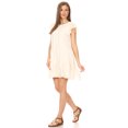 thumbnail image 4 of Women's Loose Layered Babydoll Crew Neck Keyhole Back Tiered Shift Dress, 4 of 6